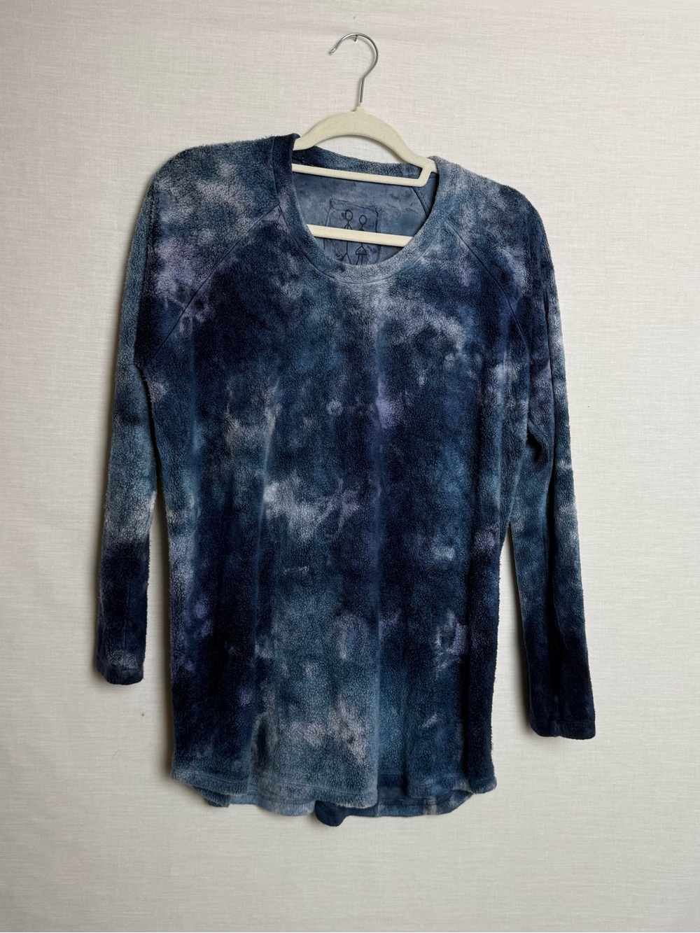 Johnny Was Women Small Blue Tie Dye Plush Fleece Tunic Pullover Top